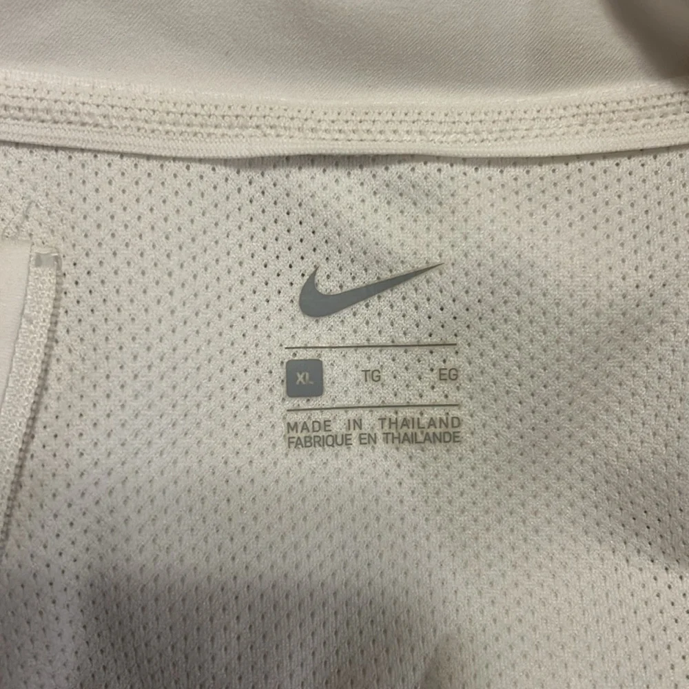 Nike White and Dark Green Colorblock Windbreaker Jacket